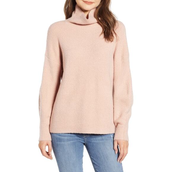 FRENCH CONNECTION Urban Flossy Cowl Neck Wool Blend Sweater | XS | Cinder Rose - Picture 1 of 6